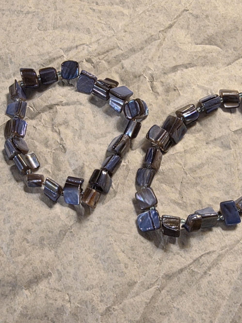 Black Abalone Nugget Beaded Stretch Bracelet - Women Jewelry